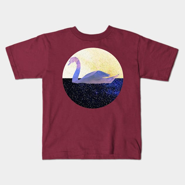 Watercolor Cygnus Kids T-Shirt by The Point